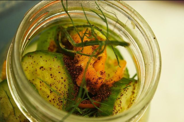 Pint Jar of Spicy Pickle Chips handcrafted in Palmer, Alaska