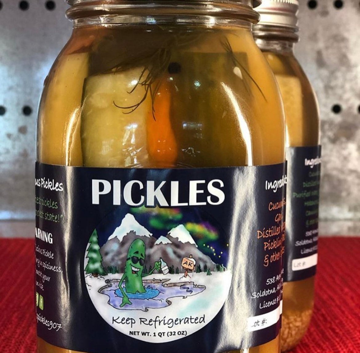 Quart of Sweet & Spicy Dillicious Pickle Spears handcrafted in Palmer, Alaska